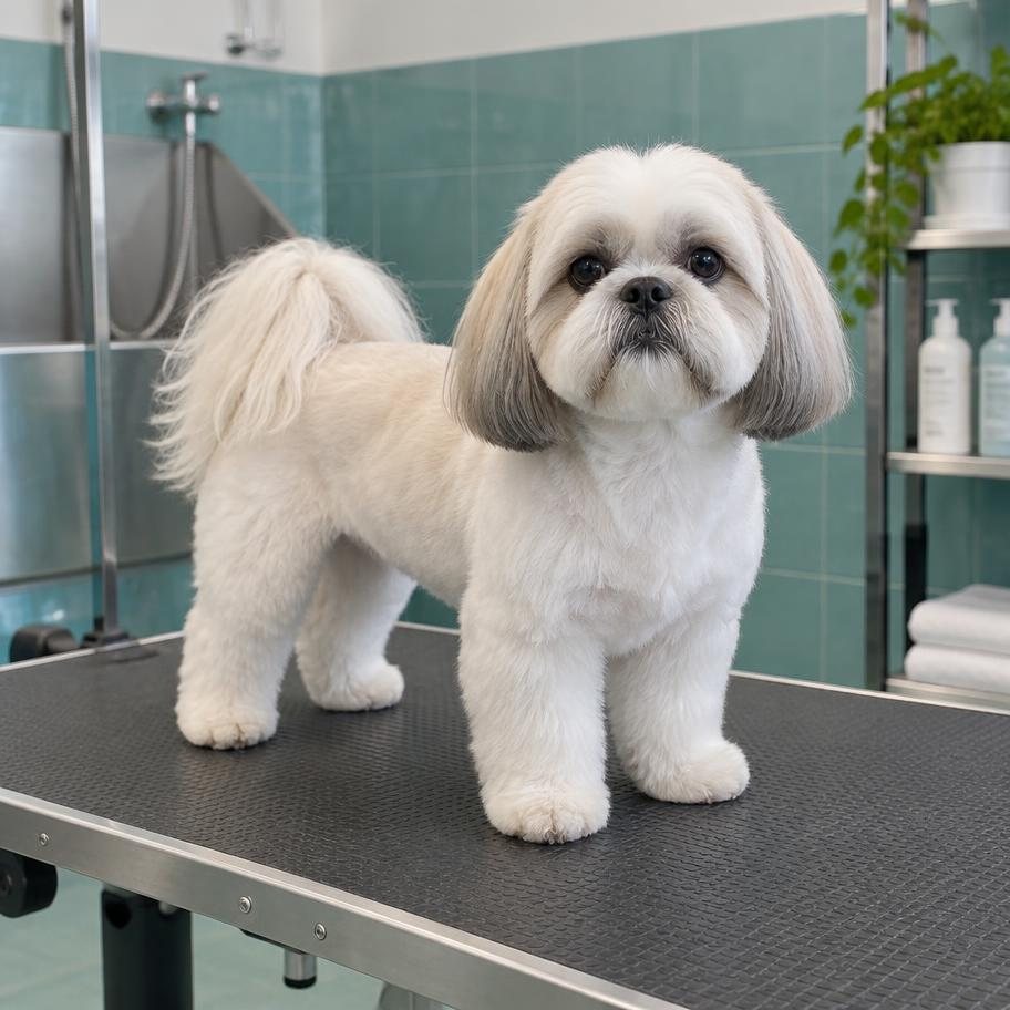 Luna after grooming in the Surco studio